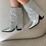 Azalea Wang Annabelle Silver Western Boots