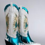 Azalea Wang Apolline Green Metallic Western Boots
